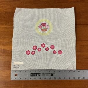 Melissa Shirley Designs Hearts Cupcake Needlepoint Canvas Only